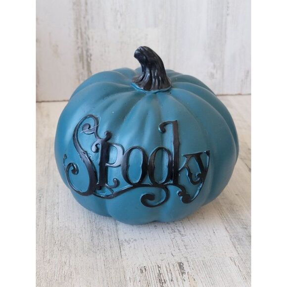 Dark blue spooky pumpkin Halloween fall prop decor home - Picture 1 of 7